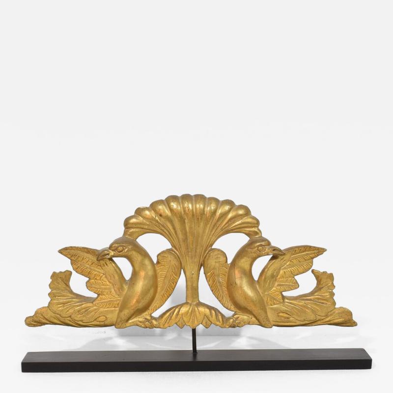 Italian 18th 19th Century Carved Giltwood Neo Classical Ornament With Birds