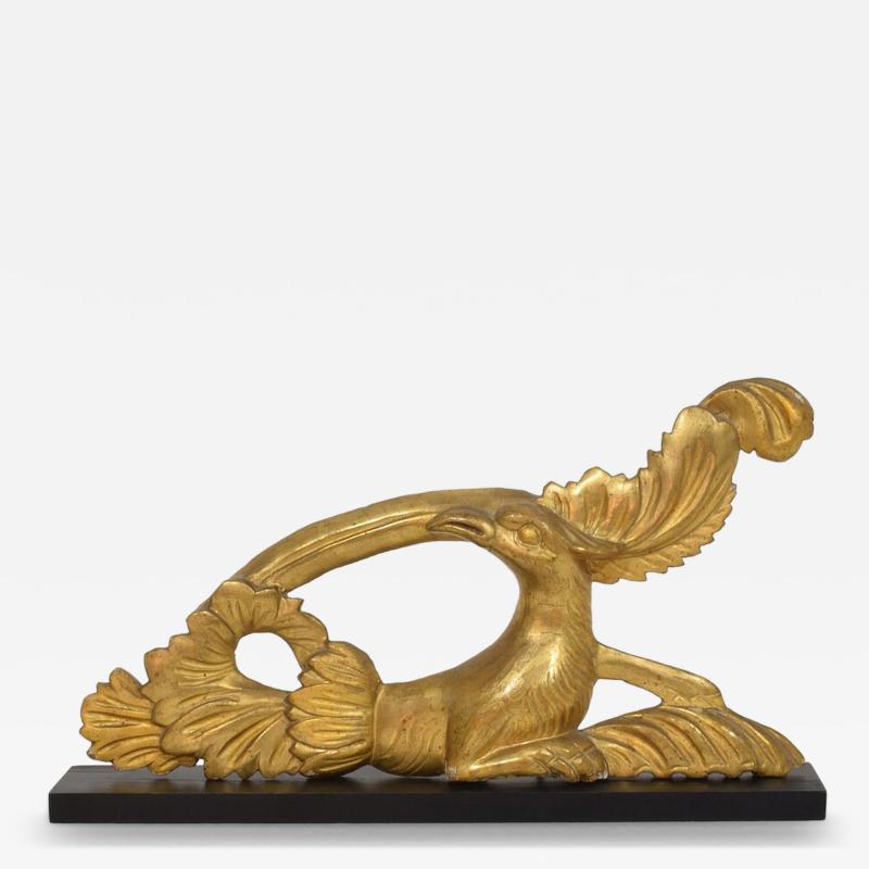 Italian 18th 19th Century Carved Giltwood Neo Classical Style bird Ornament