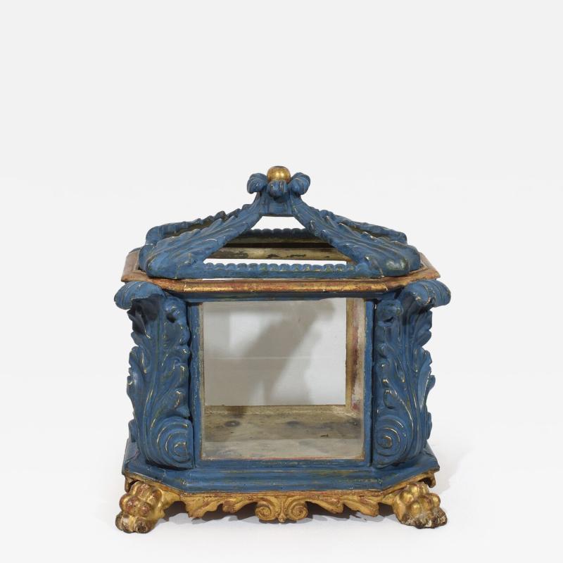 Italian 18th Century Baroque Carved Wooden Reliquary Shrine