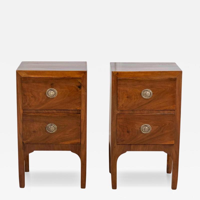 Italian 18th Century Directoire Period Bedside Tables Pair