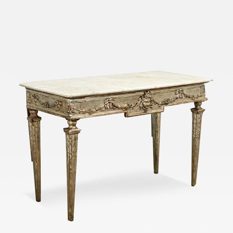 Italian 18th Century Silver Gilt Marble Console