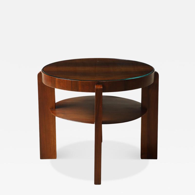 Italian 1930s Art Deco Walnut Side Table
