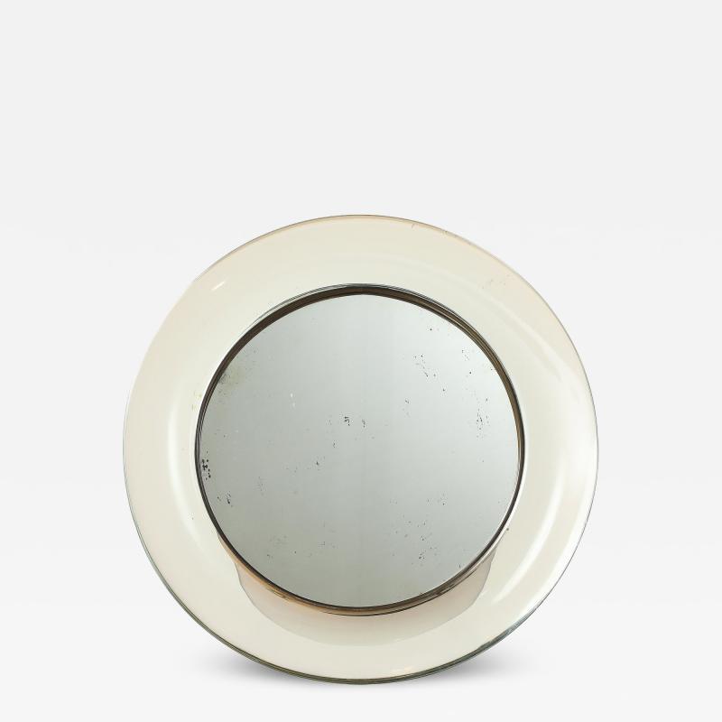 Italian 1930s Crystal Table Mirror with Iron Easel