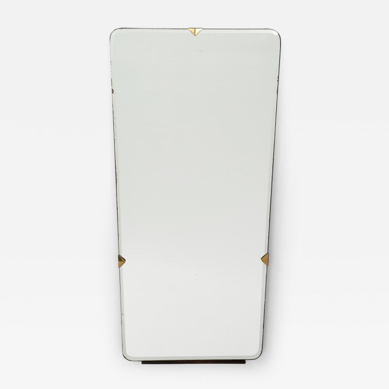 Italian 1940s Brass and Wood Wall Mirror