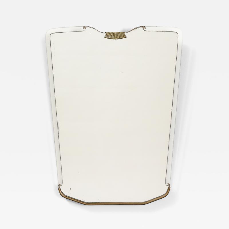 Italian 1940s Glass and Brass Wall Mirror