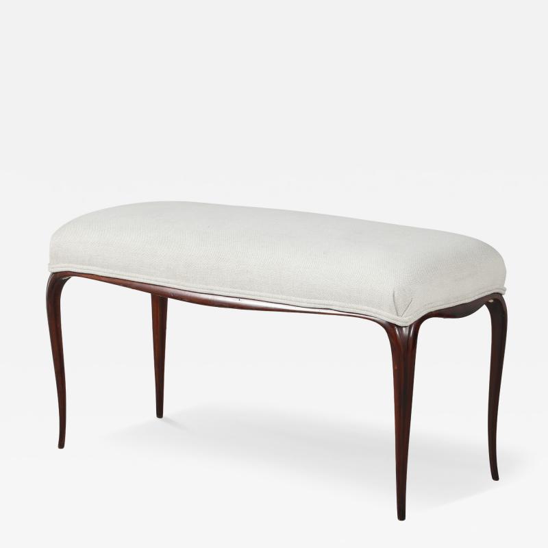 Italian 1940s Walnut Bench