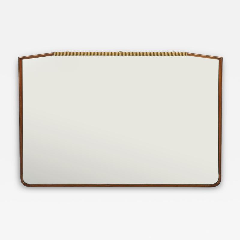 Italian 1940s Walnut and Gilt Wall Mirror