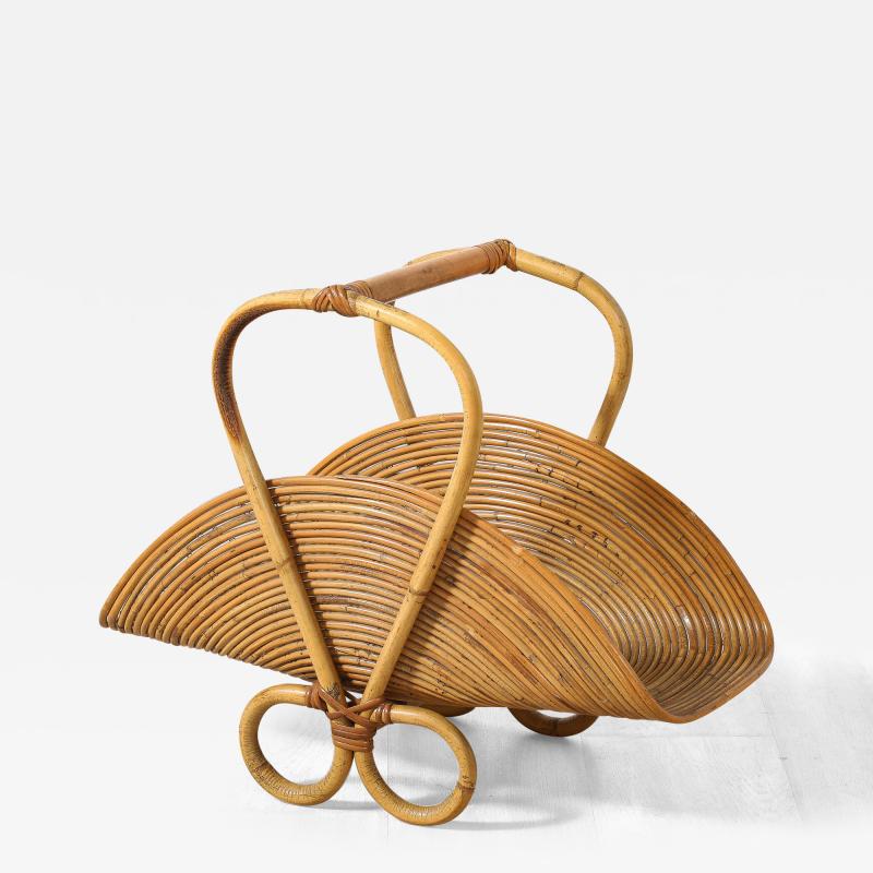 Italian 1950s Bamboo Basket
