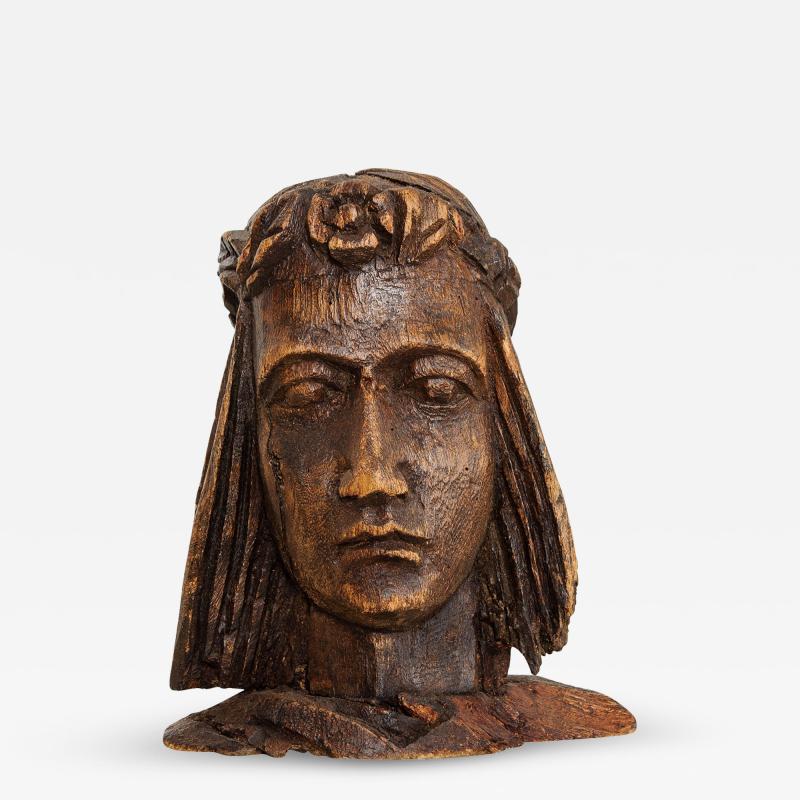 Italian 19th Century Carved Fruitwood Religious Statuary Fragment