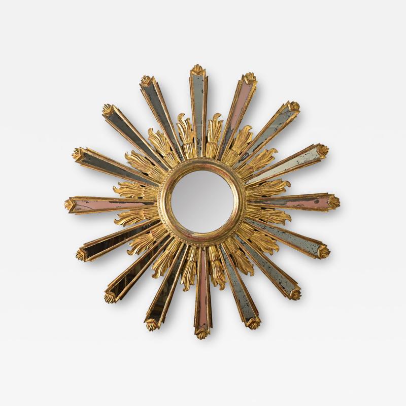 Italian 19th Century Gilt Starburst Mirror