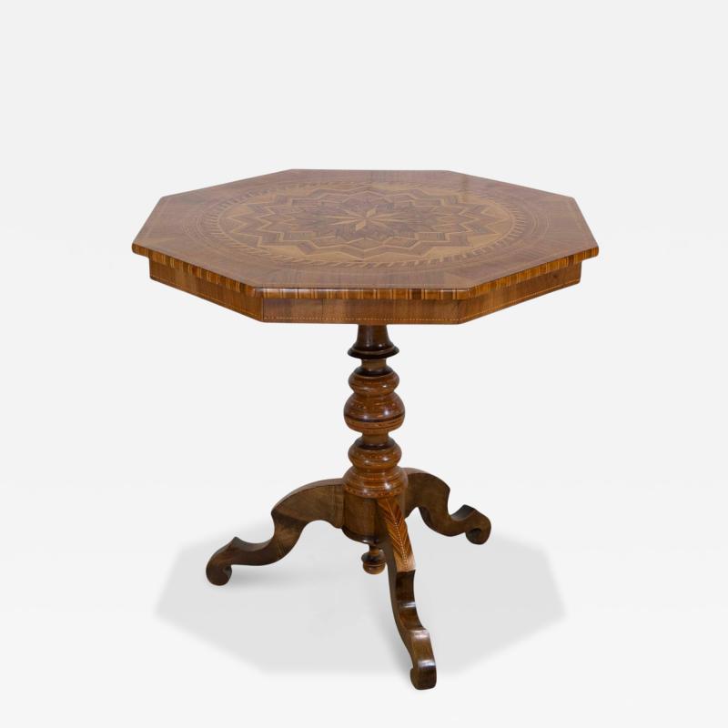 Italian 19th Century Inlaid Walnut Sorrento Table