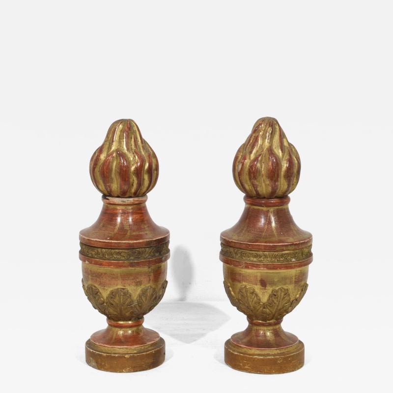 Italian 19th Century Neoclassical Carved Giltwood Finial Ornaments