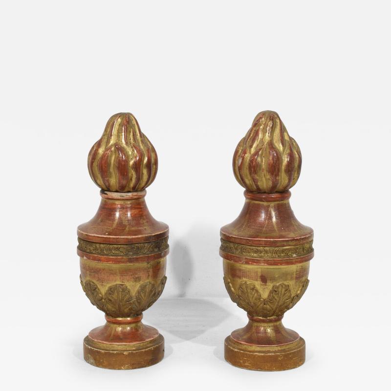 Italian 19th Century Neoclassical Carved Giltwood Finial Ornaments