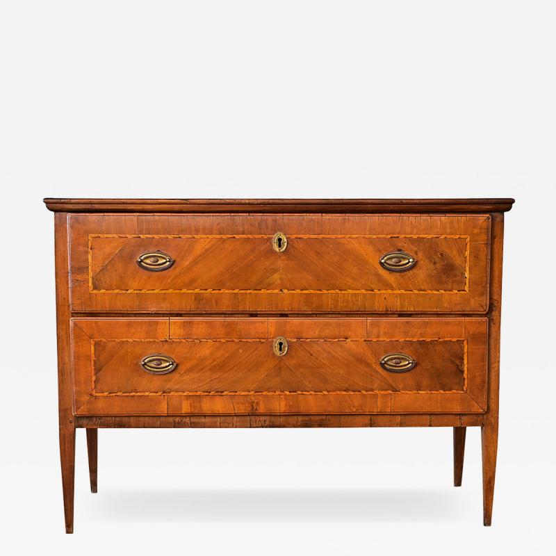 Italian 19th Century Two drawer Inlay Commode
