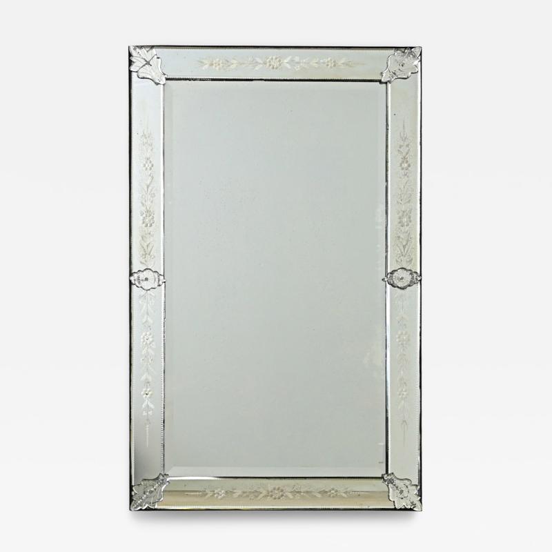 Italian 19th Century Venetian Mirror in Rectangular Frame