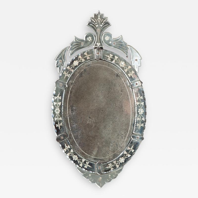 Italian 19th Century Venetian Oval Mirror