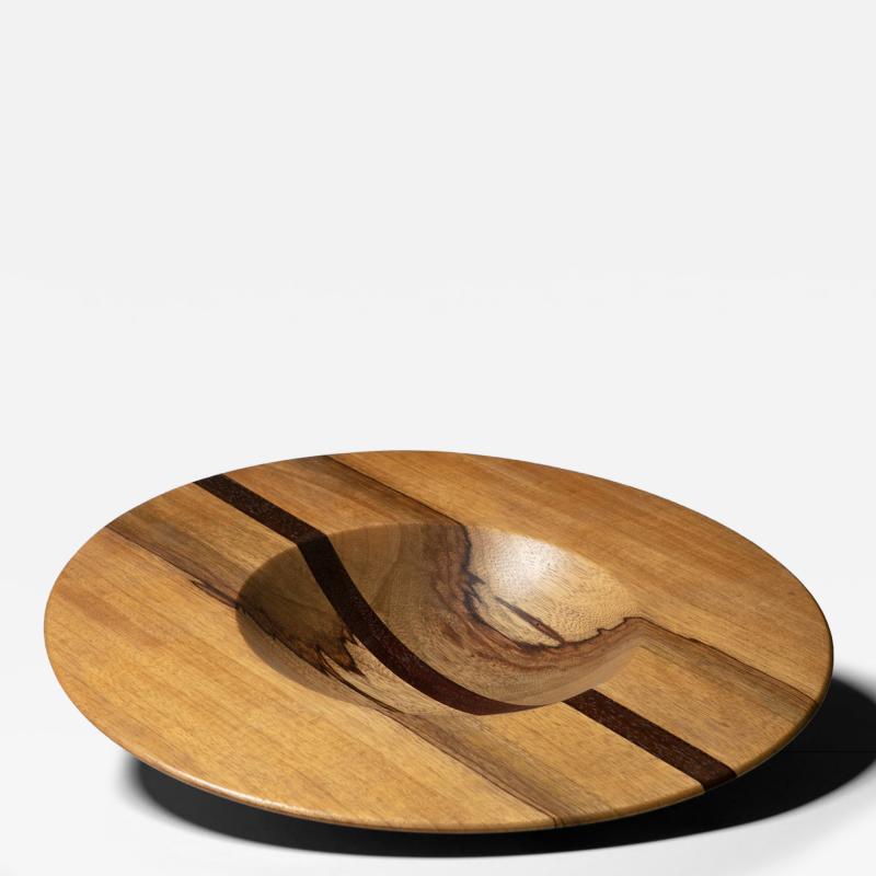 Italian 70s Round Wood Centerpiece