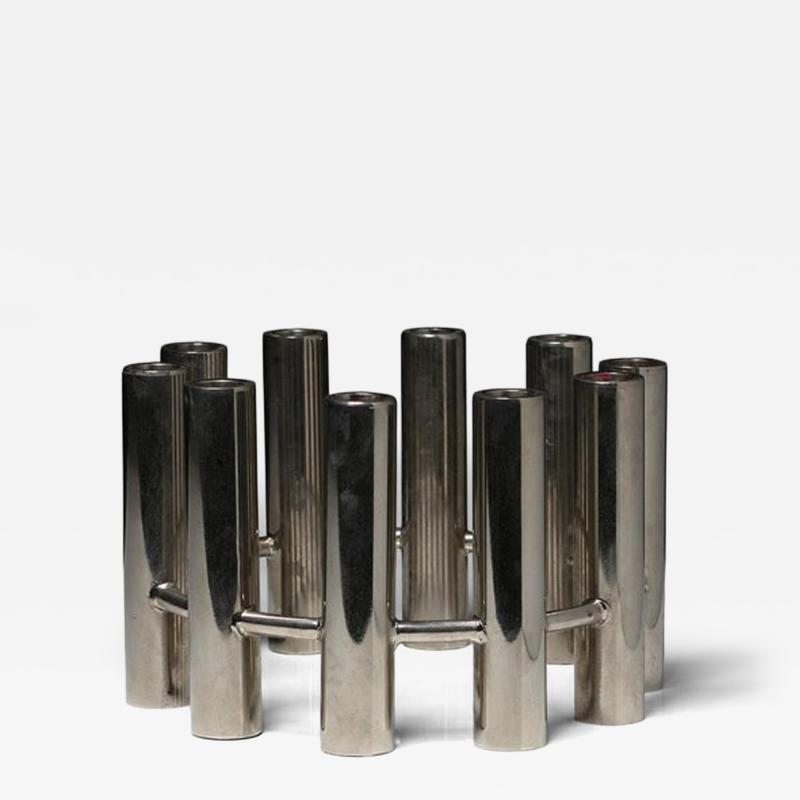 Italian 70s Steel Candle Holder