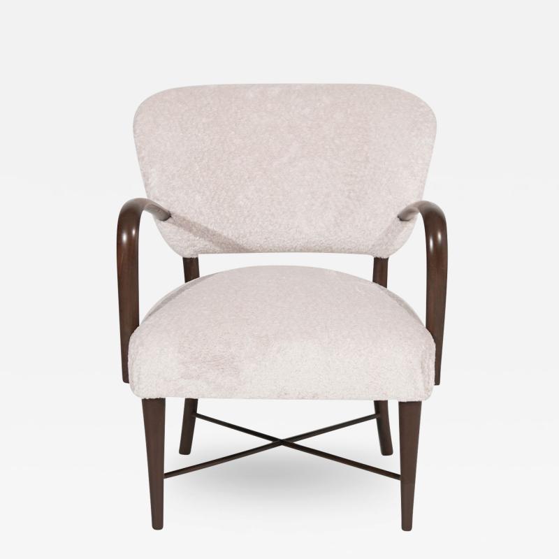 Italian Accent Chair in Wool C 1950s