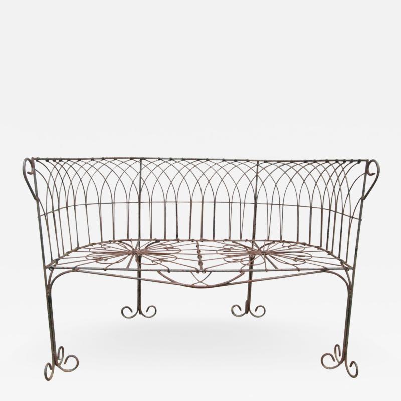 Italian Antique Wrought Iron Bench