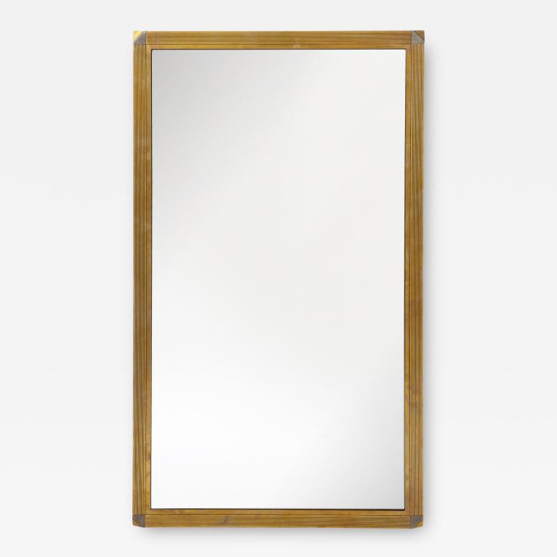 Italian Art Deco Brass Mirror Italy circa 1940