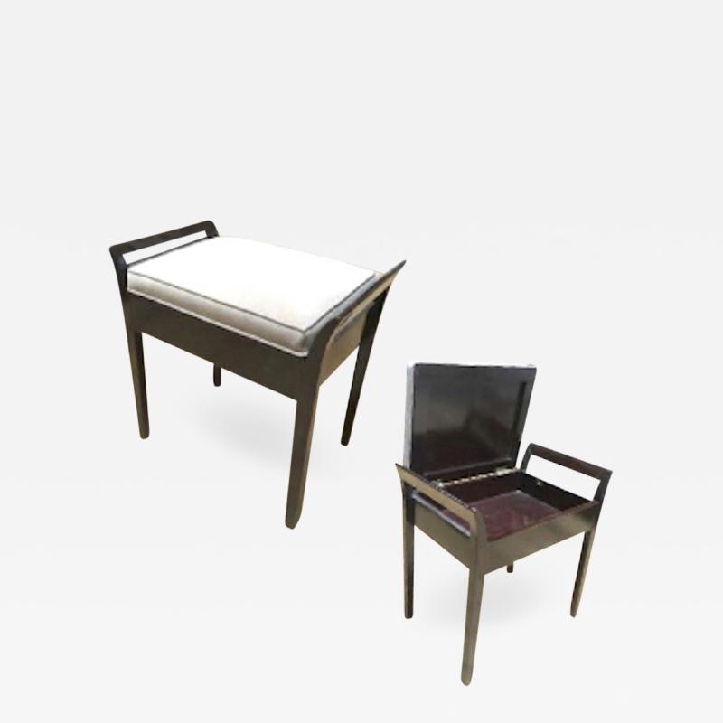 Italian Art Deco Charming Bench with a Folding Hidden Chest