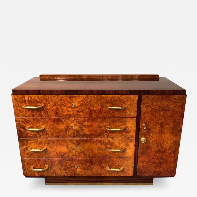 Italian Art Deco Walnut Chest of Drawers or Commode 1940s