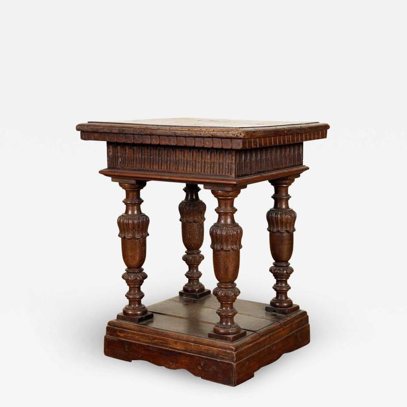 Italian Baroque 17th Century and later Walnut Small Square Table