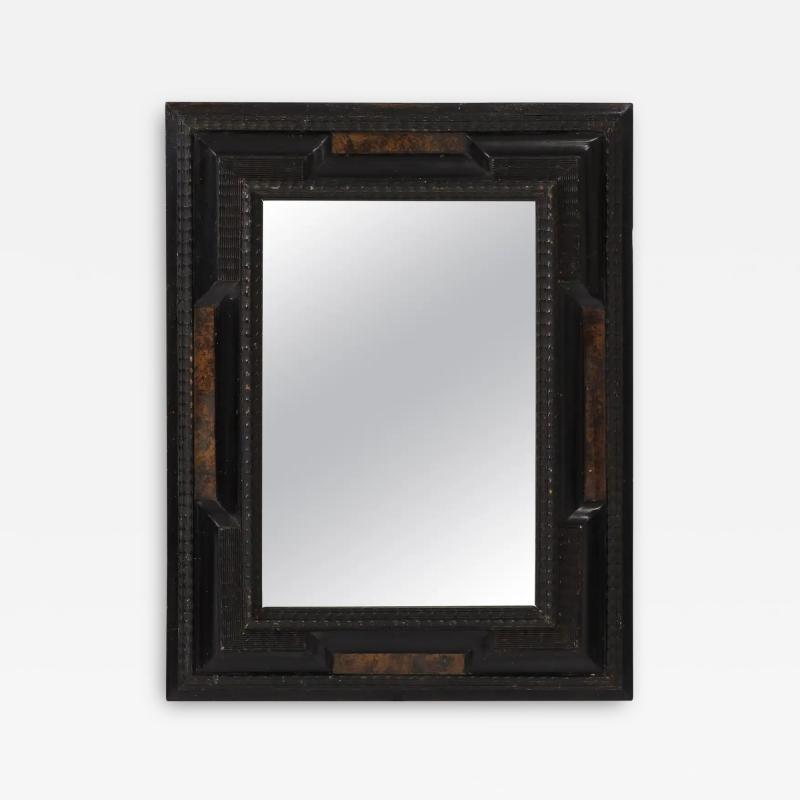 Italian Baroque Style Ebonized and Faux Tortoise Framed Mirror circa 1900
