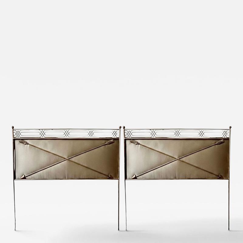 Italian Brass Crossed Arrows Headboards circa 1940