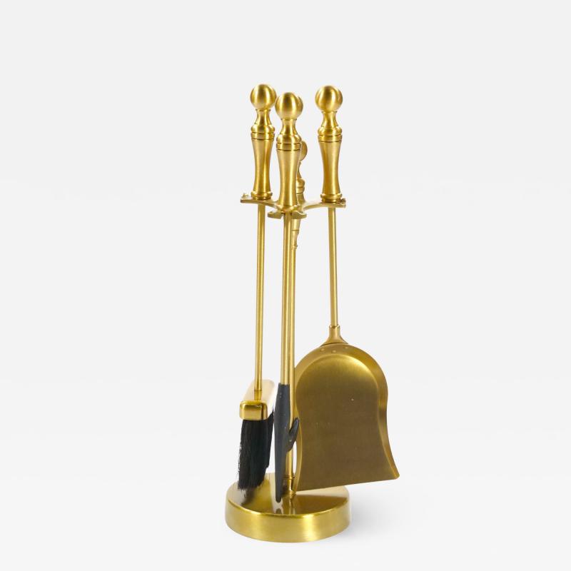 Italian Brass Fireplace Tool Set on Stand