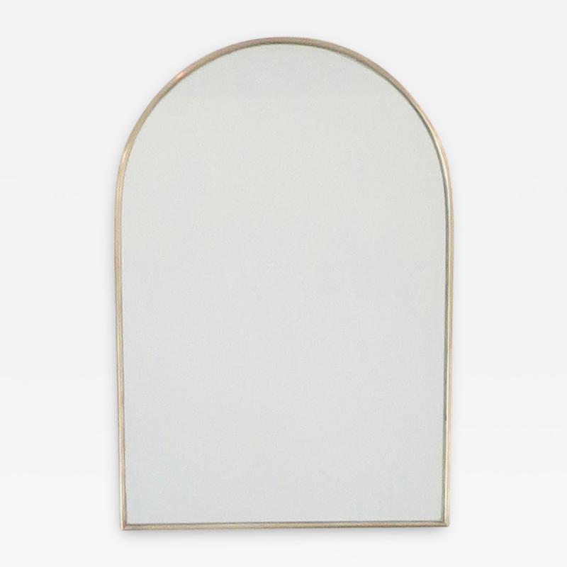 Italian Brass Framed Wall Mirror Arch Top