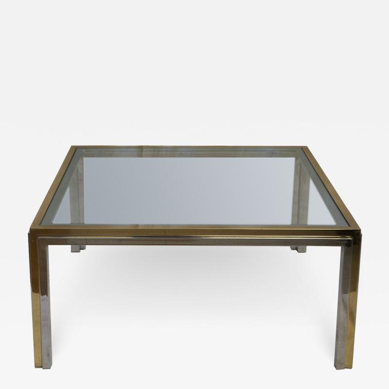 Italian Brass and Chrome Cocktail Table Attributed to Romeo Rega