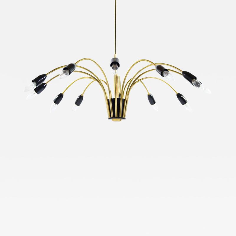 Italian Brass and Enamel Sputnik Chandelier