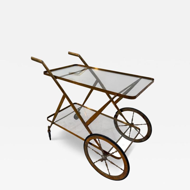 Italian Brass and Glass Bar Cart 1960s