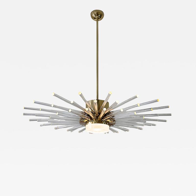 Italian Brass and Glass Chandelier