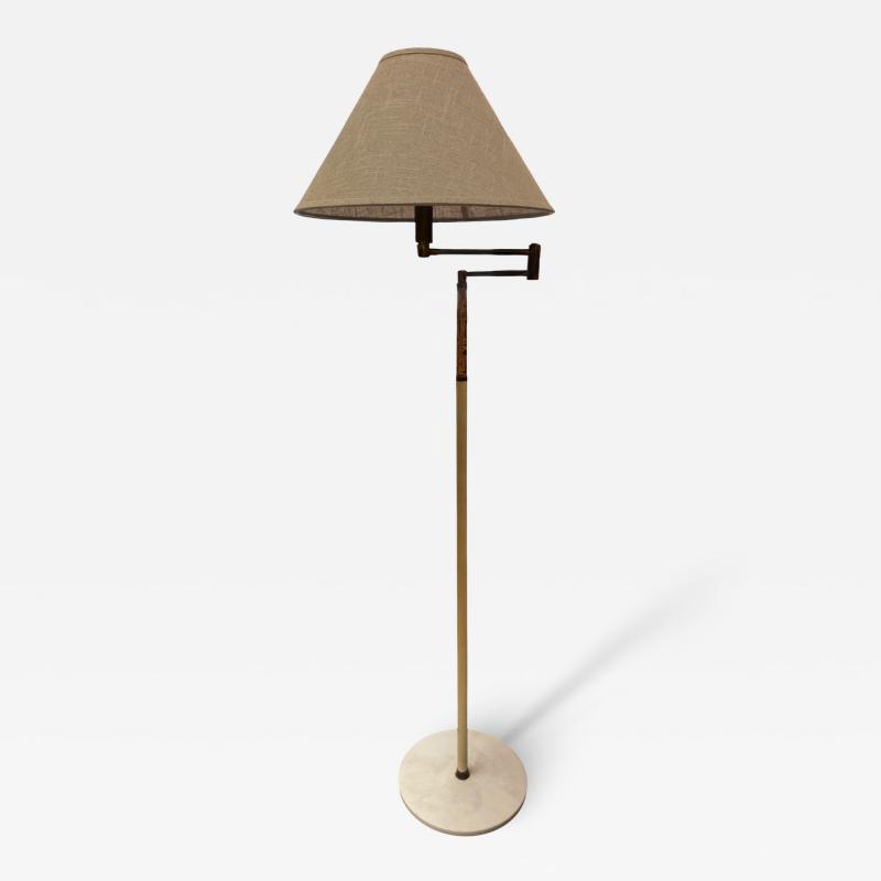 Italian Brass and Marble Floor Lamp with Swing Arm 1970s