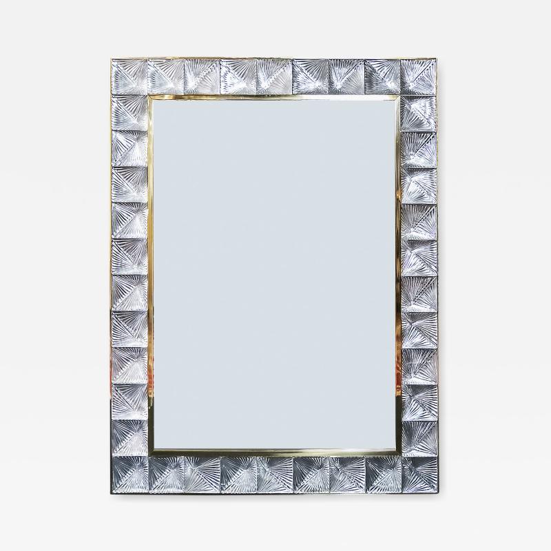 Italian Brass and Murano Glass Wall Mirror