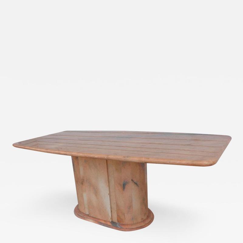 Italian Breccia Oniciata Marble Pedestal Table