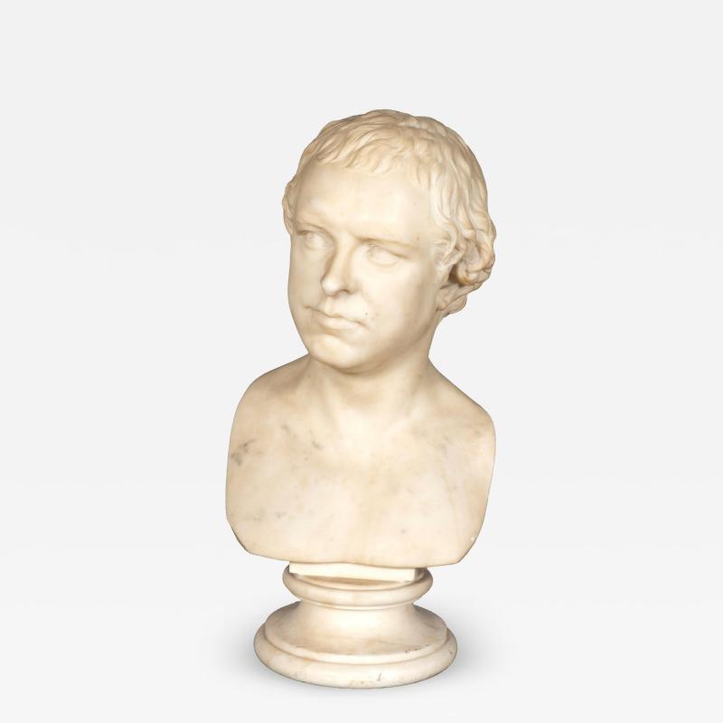 Italian Carrara Marble Bust Of A Gentleman