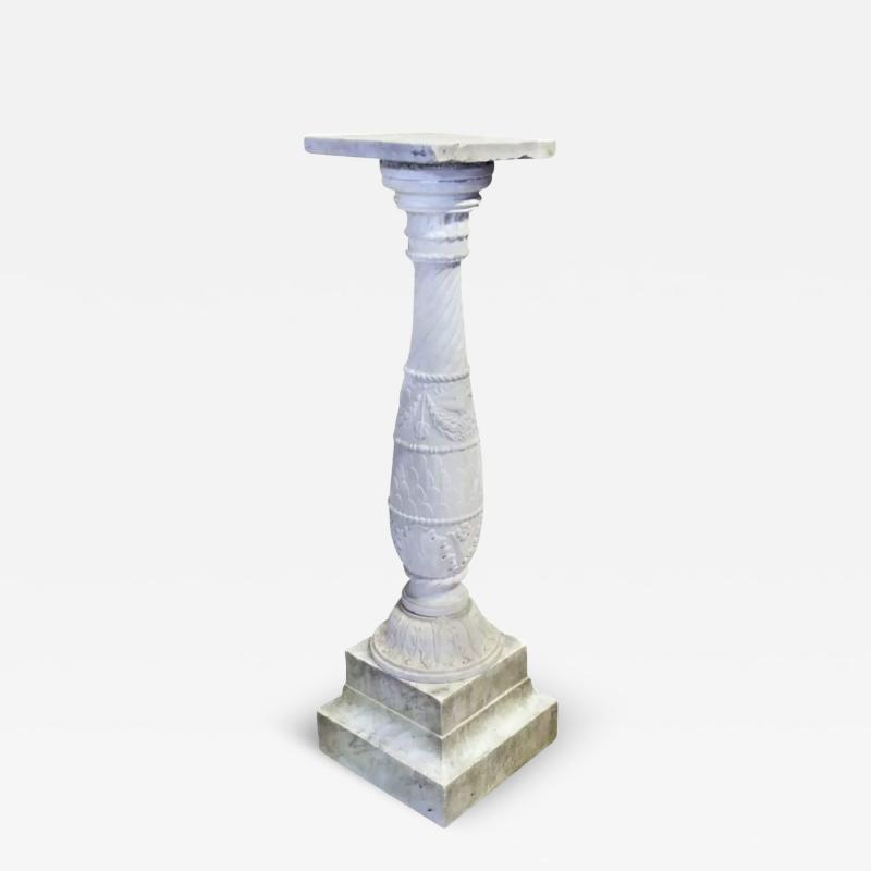 Italian Carrera Marble Pedestal