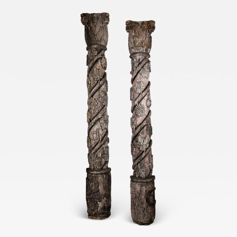 Italian Carved Architectural Columns 18th Century