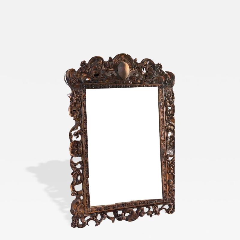Italian Carved Walnut Mirror