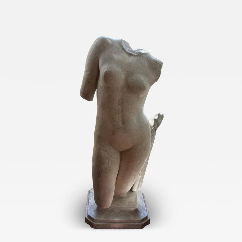 Italian Classical Roman Style Plaster Torso Sculpture