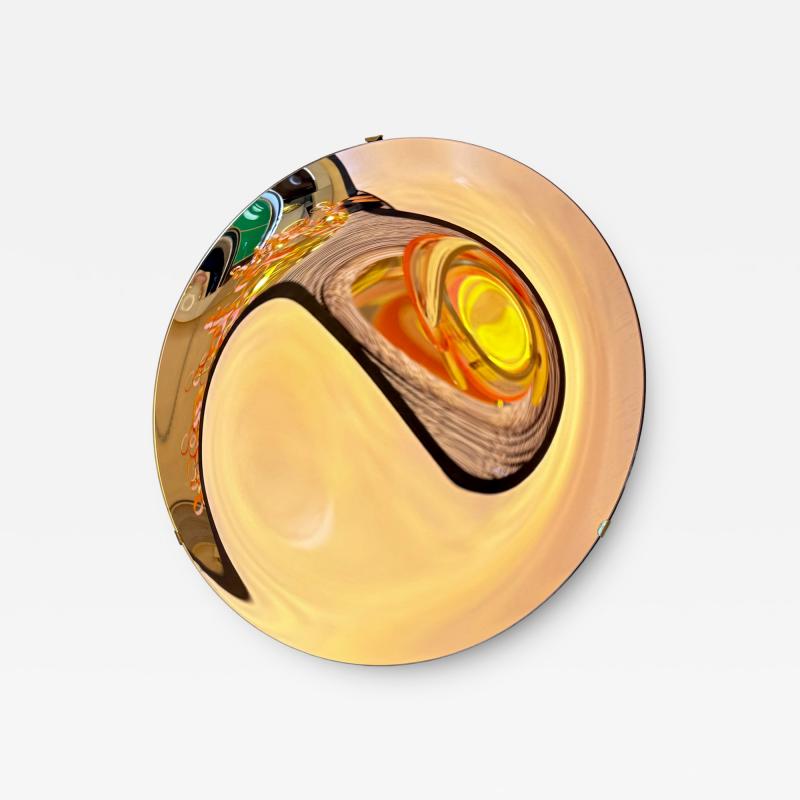 Italian Contemporary Concave and Curved Rose Gold Mirror