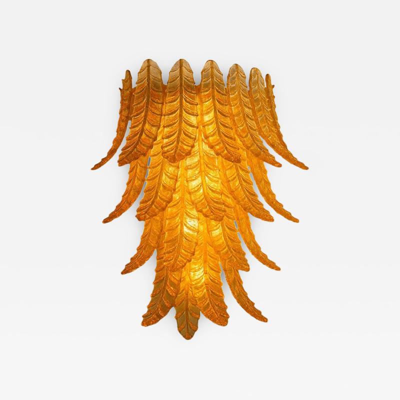 Italian Contemporary Italian Amber Felci Murano Glass Wall Light