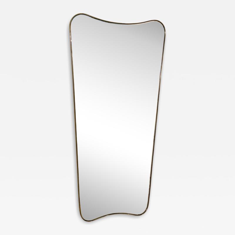 Italian Curvilinear Brass Mirror 1950s