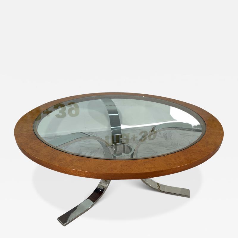 Italian Dada Vintage Ormolu Glass and Steel Table 1950