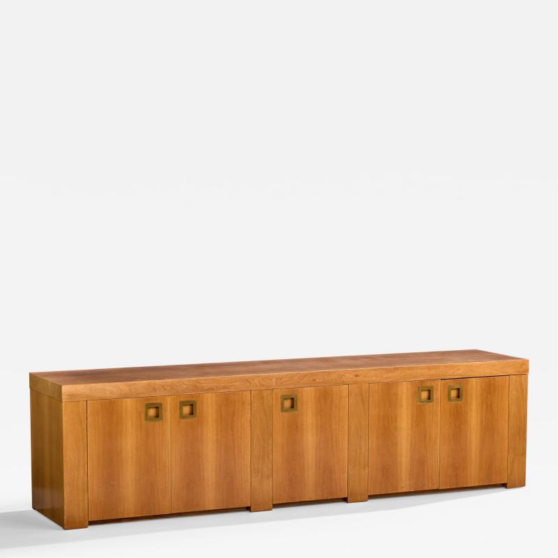 Italian Designer Sideboard with Teak and Brass Italy 1970s