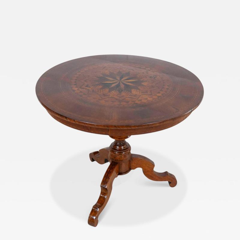 Italian Early 19th Century Round Inlaid Table